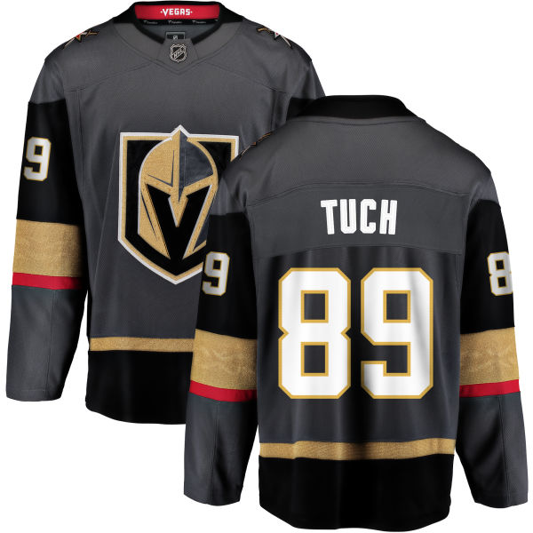 Youth Vegas Golden Knights 89 Tuch Fanatics Branded Breakaway Home gray Adidas NHL Jersey
